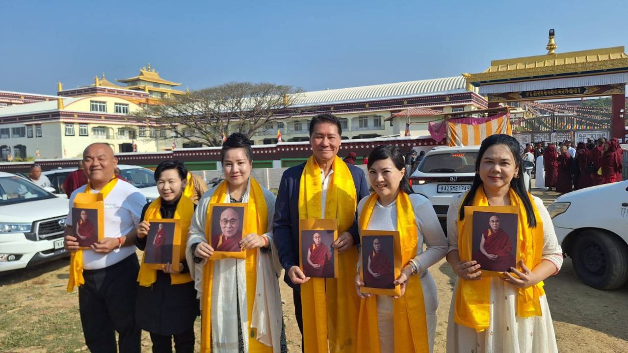 The international delegation at Ganden Monastery, Mundgod