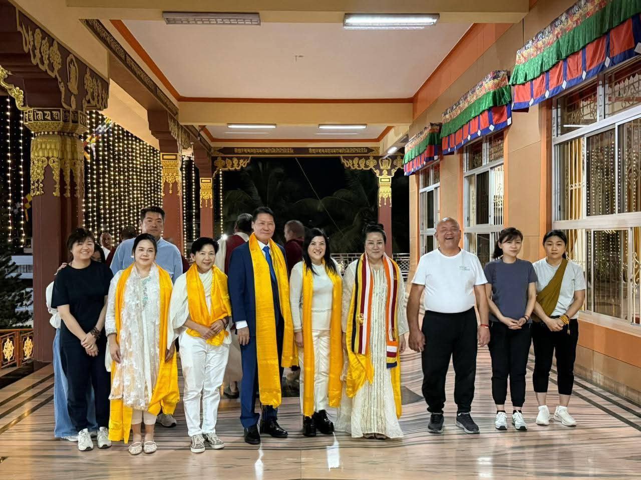 The formal delegation on the monastery veranda