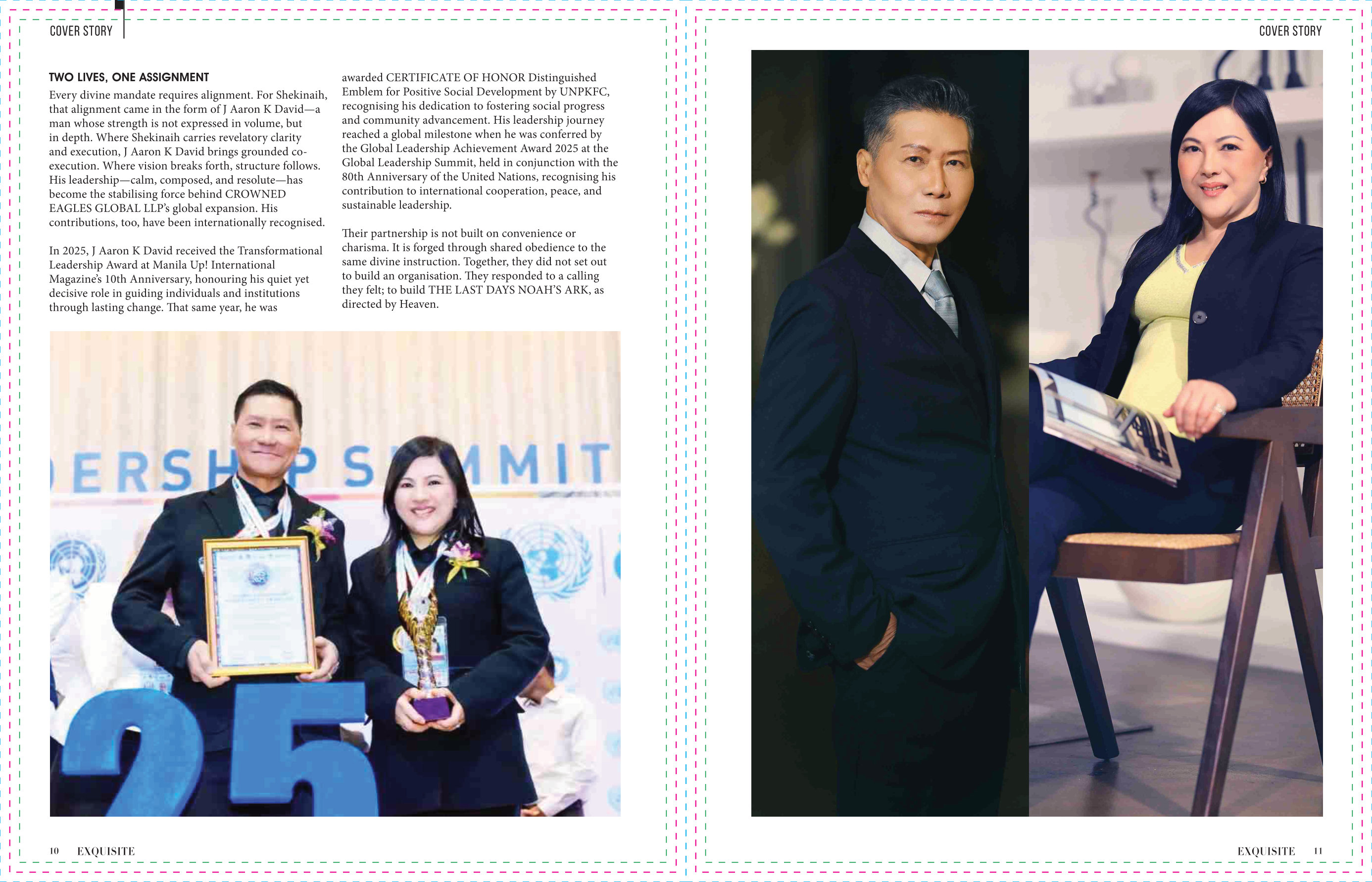 Exquisite International Magazine cover story, page 2