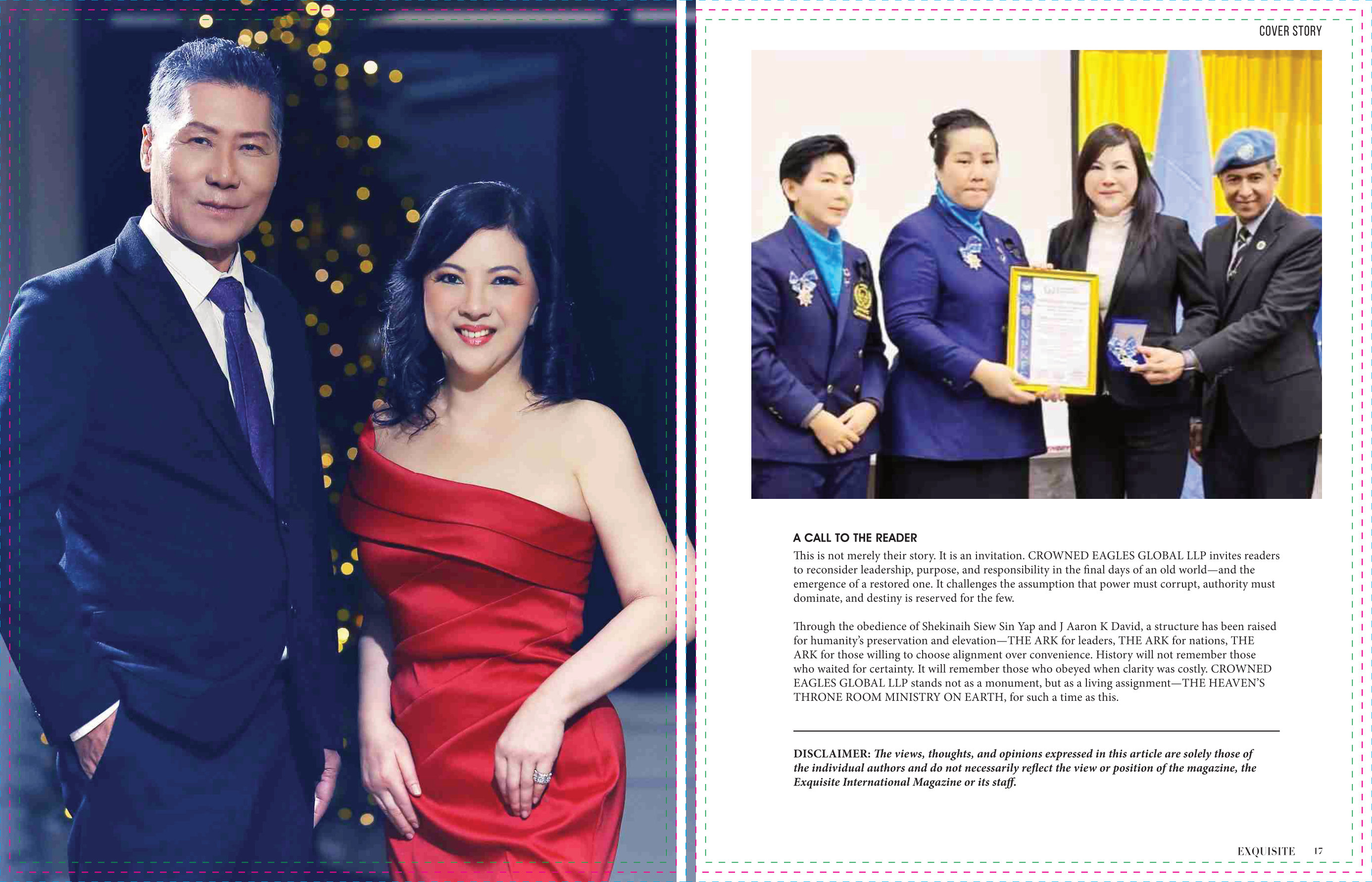 Exquisite International Magazine cover story, page 5