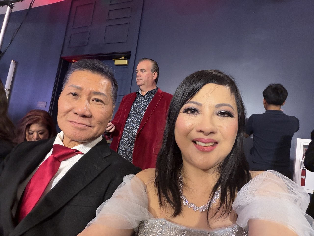 SHEKINAIH SIEW SIN YAP and J AARON K DAVID backstage at the Manila Up Gala red carpet