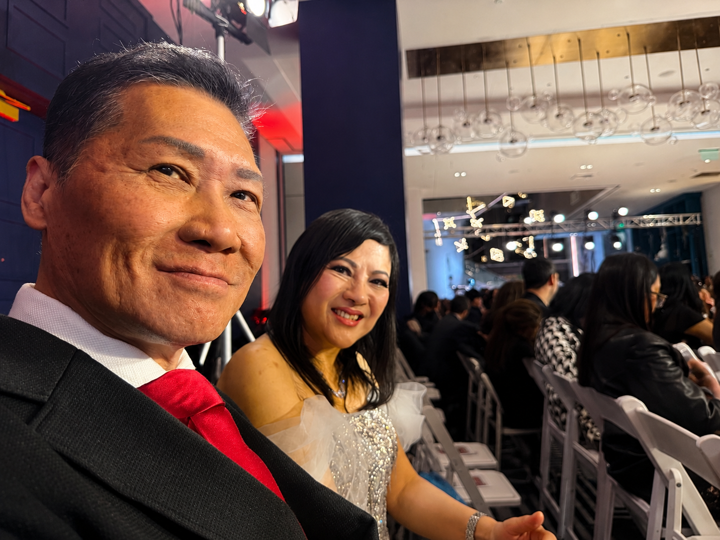 SHEKINAIH SIEW SIN YAP and J AARON K DAVID seated together at the Manila Up 10th Anniversary Gala venue
