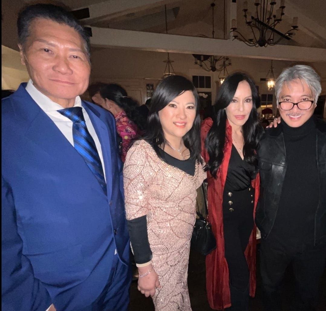 SHEKINAIH SIEW SIN YAP and J AARON K DAVID with Lisa Manibog Lew Brennan at the Manila Up 10th Anniversary Gala