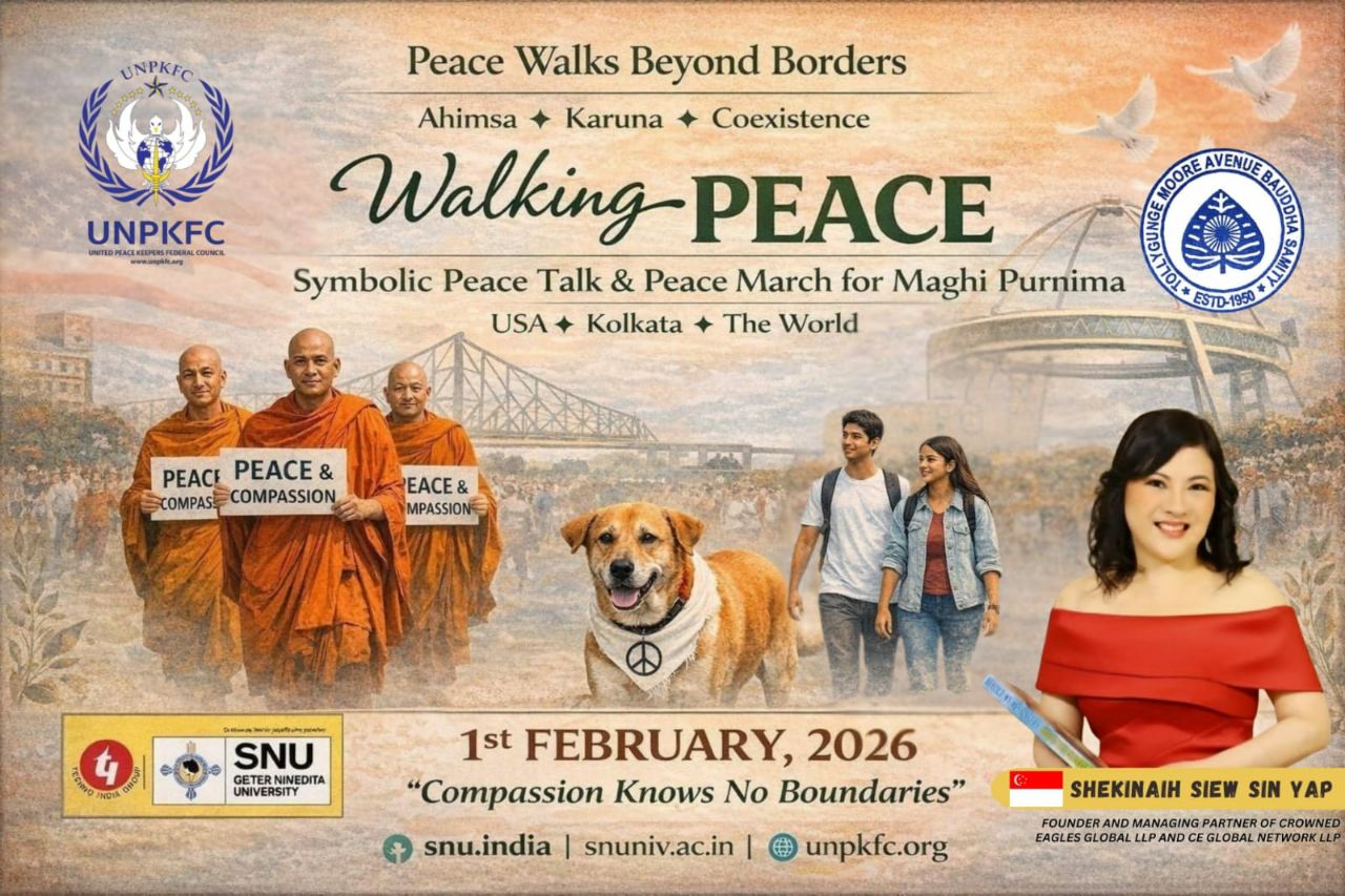 Walking-PEACE event poster featuring SHEKINAIH SIEW SIN YAP, Kolkata