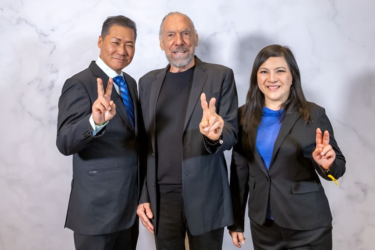 SHEKINAIH SIEW SIN YAP and J AARON K DAVID with John Paul DeJoria at Mega Success 2025 · Los Angeles